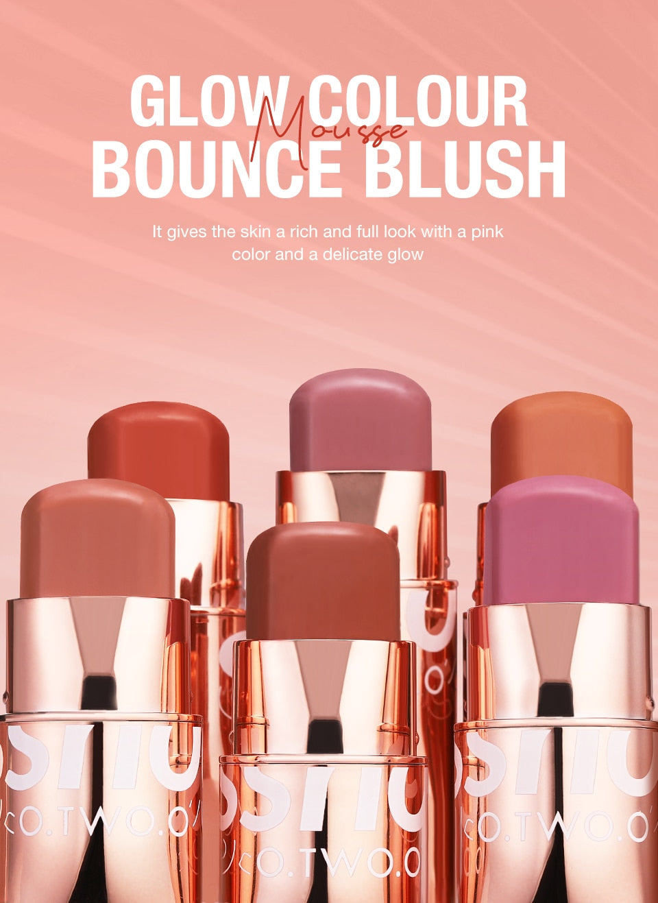 O.TWO.O 3-in-1 Waterproof Multi Stick: Lipstick, Blush & Eye Tint