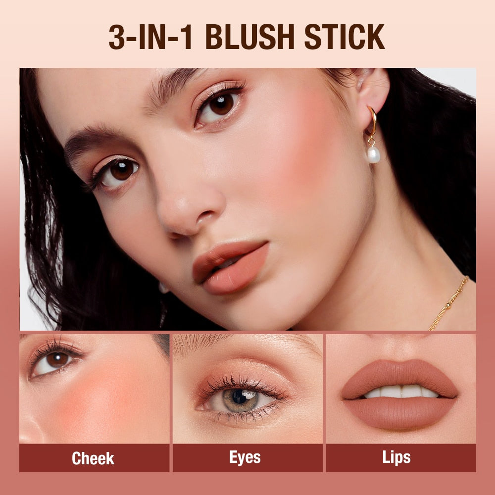 O.TWO.O 3-in-1 Waterproof Multi Stick: Lipstick, Blush & Eye Tint